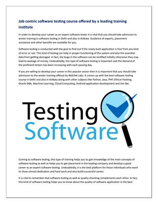 Software testing tutorial